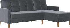 Dorel Home Ecksofa »Lilly, L-Form,« mit Bett-Funktion, Recamiere beidseitig montierbar, Sitzhöhe 43 cm