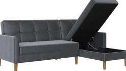 Dorel Home Ecksofa »Lilly, L-Form,« mit Bett-Funktion, Recamiere beidseitig montierbar, Sitzhöhe 43 cm