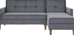 Dorel Home Ecksofa »Lilly, L-Form,« mit Bett-Funktion, Recamiere beidseitig montierbar, Sitzhöhe 43 cm