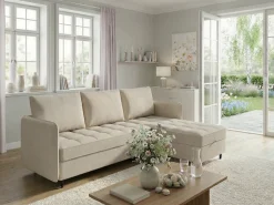 Dorel Home Ecksofa »LINDHUS, Chenille, L-Form, Breite 194cm, verschiedene Stellvarianten« Recamiere, Stauraum, Modulsofa