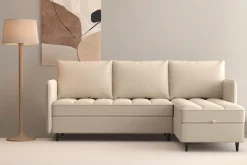 Dorel Home Ecksofa »LINDHUS, Chenille, L-Form, Breite 194cm, verschiedene Stellvarianten« Recamiere, Stauraum, Modulsofa