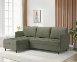Dorel Home Ecksofa »LINDHUS, Cord, L-Form, Breite 194cm, verschiedene Stellvarianten« Recamiere, Stauraum, Modulsofa