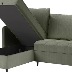 Dorel Home Ecksofa »LINDHUS, Cord, L-Form, Breite 194cm, verschiedene Stellvarianten« Recamiere, Stauraum, Modulsofa