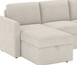 Dorel Home Ecksofa »NORDHUS, L-Form, 200 cm, Recamiere rechts/links montierbar« mit Stauraum, feiner Webstoff-Bezug