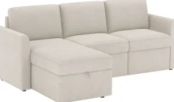 Dorel Home Ecksofa »NORDHUS, L-Form, 200 cm, Recamiere rechts/links montierbar« mit Stauraum, feiner Webstoff-Bezug