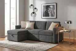 Dorel Home Ecksofa »NORDHUS, L-Form, 200 cm, Recamiere rechts/links montierbar« mit Stauraum, softer Cord-Bezug
