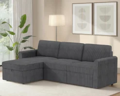 Dorel Home Ecksofa »NORDHUS, L-Form, 200 cm, Recamiere rechts/links montierbar« mit Stauraum, softer Cord-Bezug