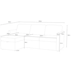 Dorel Home Ecksofa »NORDHUS, L-Form, 200 cm, Recamiere rechts/links montierbar« mit Stauraum, softer Cord-Bezug