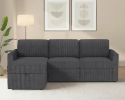 Dorel Home Ecksofa »NORDHUS, L-Form, 200 cm, Recamiere rechts/links montierbar« mit Stauraum, softer Cord-Bezug