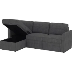 Dorel Home Ecksofa »NORDHUS, L-Form, 200 cm, Recamiere rechts/links montierbar« mit Stauraum, softer Cord-Bezug