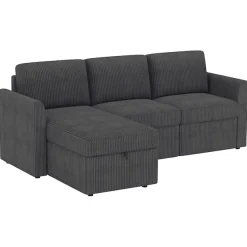 Dorel Home Ecksofa »NORDHUS, L-Form, 200 cm, Recamiere rechts/links montierbar« mit Stauraum, softer Cord-Bezug