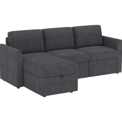 Dorel Home Ecksofa »NORDHUS, L-Form, 200 cm, Recamiere rechts/links montierbar« mit Stauraum, softer Cord-Bezug