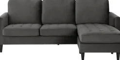 Dorel Home Ecksofa »Strummer, L-Form,« in Veloursstoff, Ottomane beidseitig montierbar, Sitzhöhe 46 cm