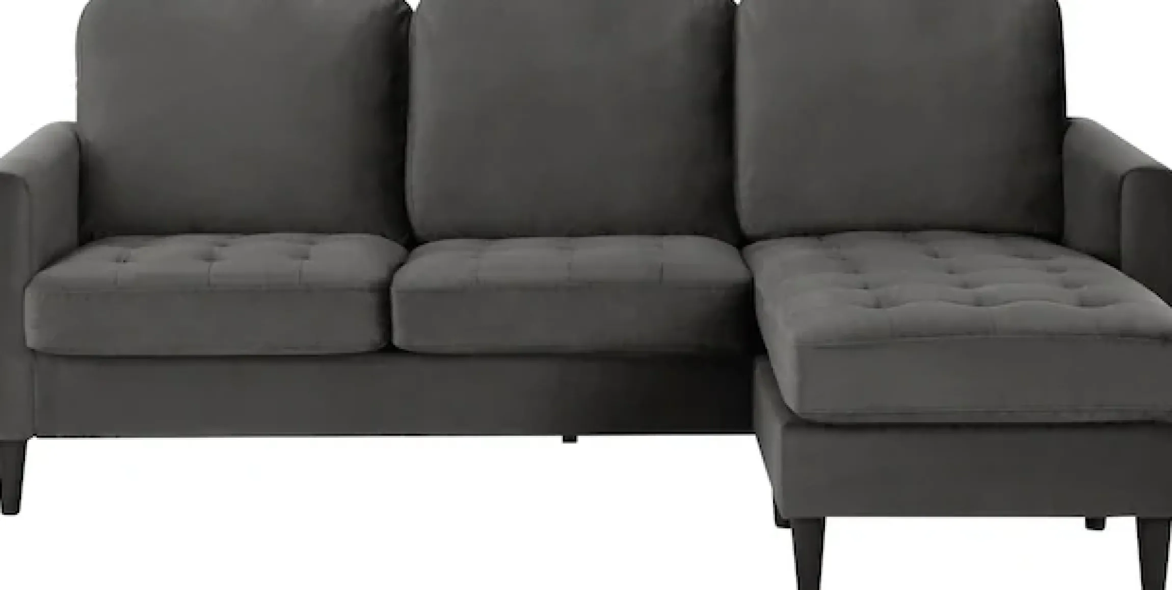 Dorel Home Ecksofa »Strummer, L-Form,« in Veloursstoff, Ottomane beidseitig montierbar, Sitzhöhe 46 cm