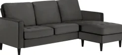 Dorel Home Ecksofa »Strummer, L-Form,« in Veloursstoff, Ottomane beidseitig montierbar, Sitzhöhe 46 cm