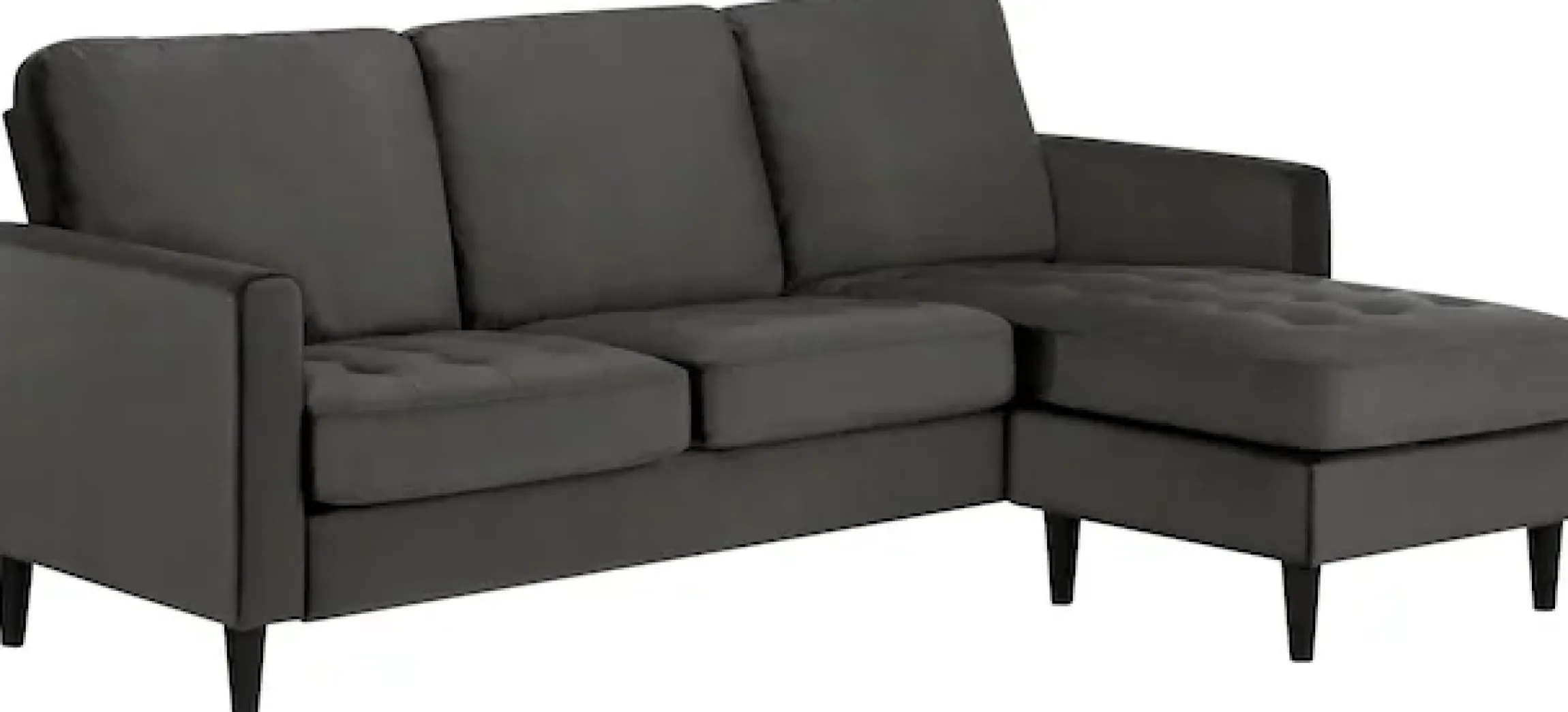 Dorel Home Ecksofa »Strummer, L-Form,« in Veloursstoff, Ottomane beidseitig montierbar, Sitzhöhe 46 cm