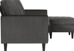 Dorel Home Ecksofa »Strummer, L-Form,« in Veloursstoff, Ottomane beidseitig montierbar, Sitzhöhe 46 cm