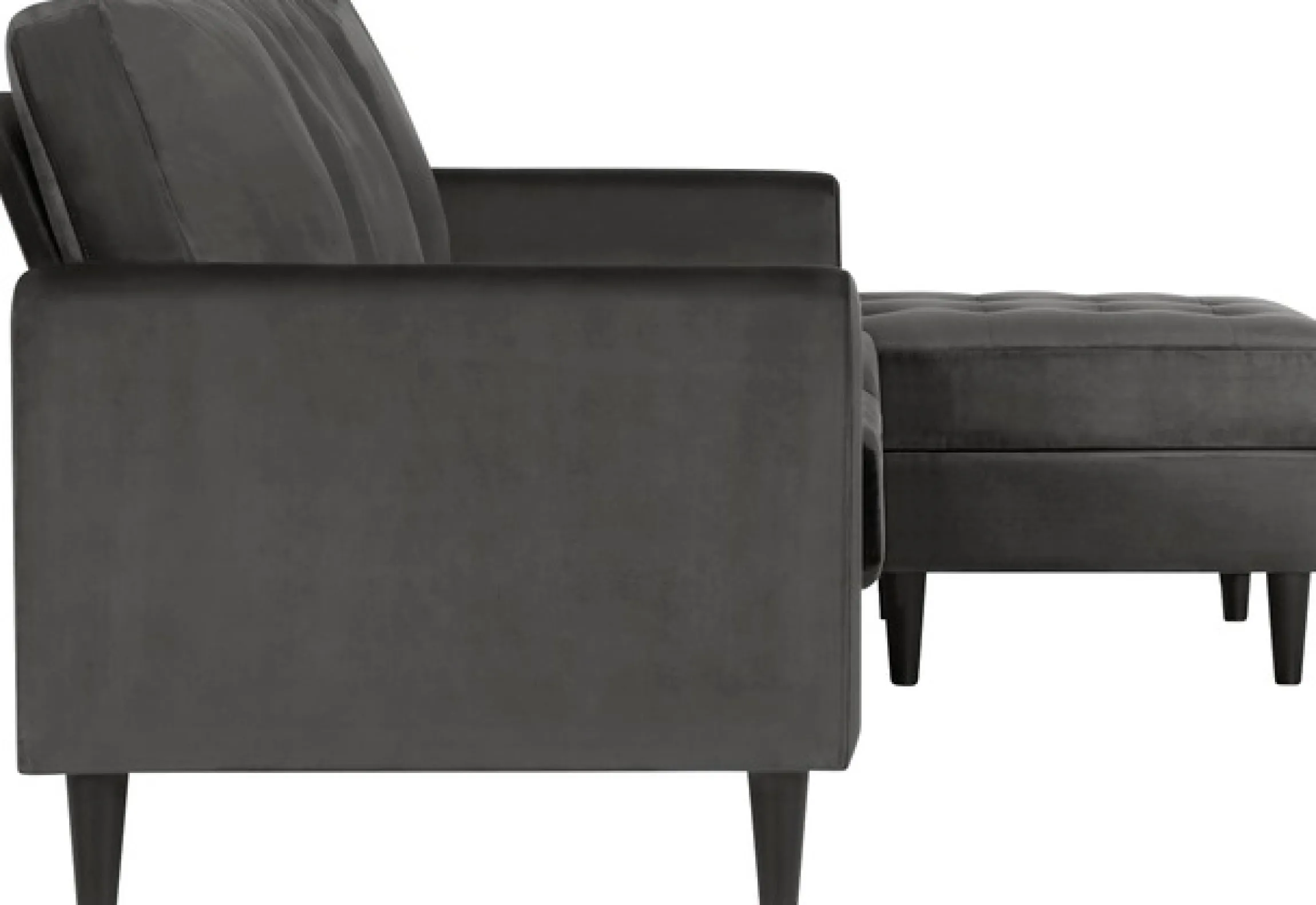 Dorel Home Ecksofa »Strummer, L-Form,« in Veloursstoff, Ottomane beidseitig montierbar, Sitzhöhe 46 cm