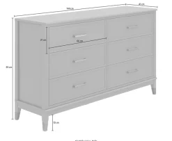 Dorel Home Kommode »Westerleigh« mit 6 Schubladen, MDF, Beine aus Massivholz, Höhe 85 cm, Breite 145 cm
