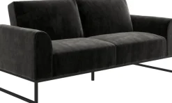 Dorel Home Schlafsofa »Adley« Veloursstoff, Schlaffunktion, Rückenlehne 2-teilig, Sitzhöhe 47,5 cm