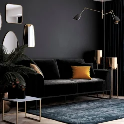 Dorel Home Schlafsofa »Adley« Veloursstoff, Schlaffunktion, Rückenlehne 2-teilig, Sitzhöhe 47,5 cm