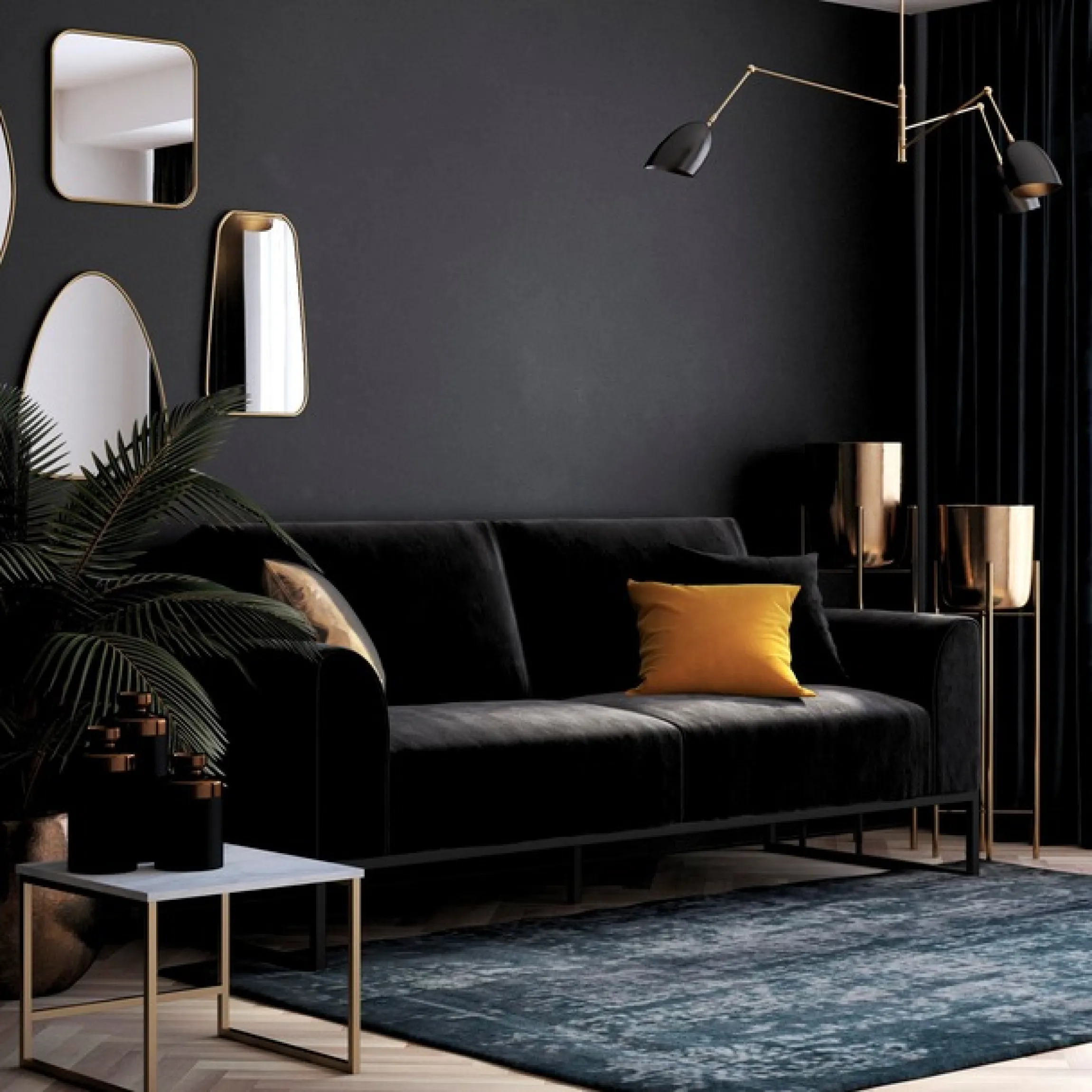 Dorel Home Schlafsofa »Adley« Veloursstoff, Schlaffunktion, Rückenlehne 2-teilig, Sitzhöhe 47,5 cm