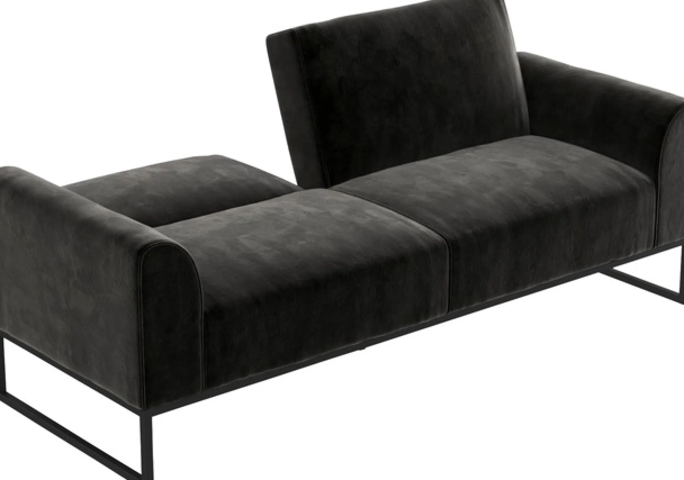 Dorel Home Schlafsofa »Adley« Veloursstoff, Schlaffunktion, Rückenlehne 2-teilig, Sitzhöhe 47,5 cm