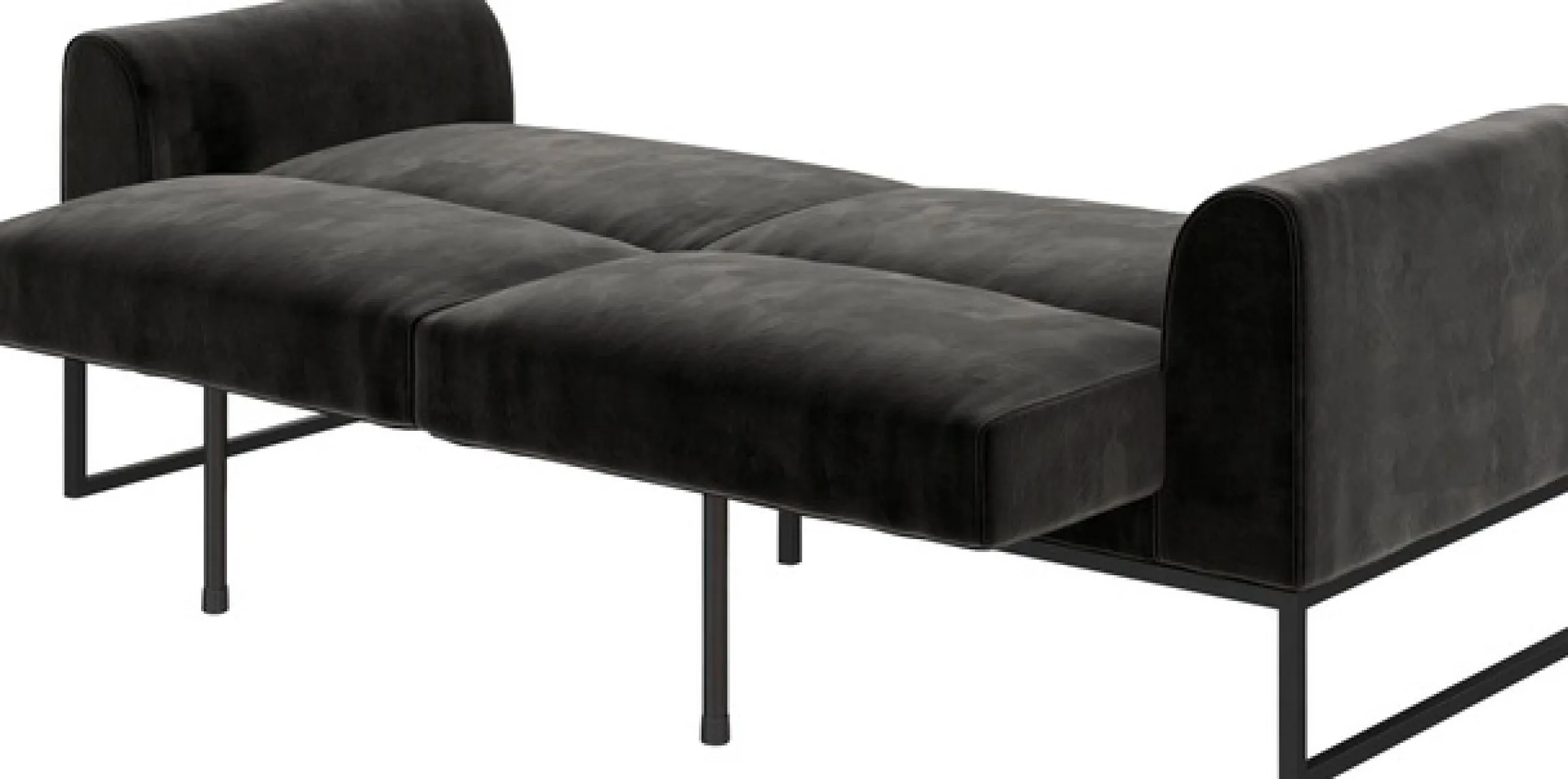 Dorel Home Schlafsofa »Adley« Veloursstoff, Schlaffunktion, Rückenlehne 2-teilig, Sitzhöhe 47,5 cm