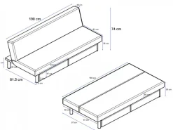 Dorel Home Schlafsofa »Erica« Daybed mit aufklappbarer Liegefläche