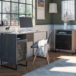 Dorel Home Schreibtisch »Purdue« 1 Stk. tlg. Tür mit Magnetverschluß, Gestell aus Metall, Höhe 76,5 cm