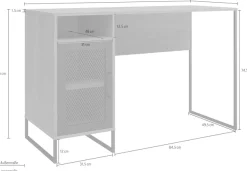 Dorel Home Schreibtisch »Purdue« 1 Stk. tlg. Tür mit Magnetverschluß, Gestell aus Metall, Höhe 76,5 cm