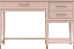 Dorel Home Schreibtisch »Westerleigh« 1 Stk. tlg. höhenverstellbar, mit 2 Schublade, Beine Massivholz, Griffe aus Metall