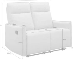 Dorel Home 2-Sitzer »Lugo, Kinosofa mit Reclinerfunktion in Kunstleder und Webstoff« mit manueller Relaxfunktion in beiden Sitzen
