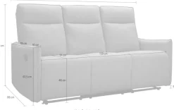 Dorel Home 3-Sitzer »Lugo, Kinosofa mit Reclinerfunktion in Kunstleder und Webstoff« mit manueller Relaxfunktion in 2 Sitzen