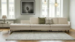 Dorel Home Wohnlandschaft »LINDHUS, Chenille, Modulsofa, verschiedene Stellvarianten« Breite als U-Form (254cm) mit Verbindern fixierbar, Recamiere,Stauraum