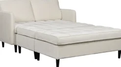 Dorel Home Wohnlandschaft »LINDHUS, Chenille, Modulsofa, verschiedene Stellvarianten« Breite als U-Form (254cm) mit Verbindern fixierbar, Recamiere,Stauraum