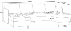 Dorel Home Wohnlandschaft »LINDHUS, Chenille, Modulsofa, verschiedene Stellvarianten« Breite als U-Form (254cm) mit Verbindern fixierbar, Recamiere,Stauraum