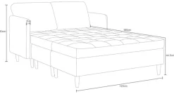 Dorel Home Wohnlandschaft »LINDHUS, Chenille, Modulsofa, verschiedene Stellvarianten« Breite als U-Form (254cm) mit Verbindern fixierbar, Recamiere,Stauraum
