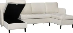 Dorel Home Wohnlandschaft »LINDHUS, Chenille, Modulsofa, verschiedene Stellvarianten« Breite als U-Form (254cm) mit Verbindern fixierbar, Recamiere,Stauraum
