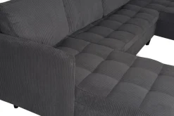 Dorel Home Wohnlandschaft »LINDHUS, Cord, Modulsofa, verschiedene Stellvarianten« Breite als U-Form (254cm) mit Verbindern fixierbar, Recamiere,Stauraum