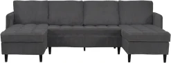 Dorel Home Wohnlandschaft »LINDHUS, Cord, Modulsofa, verschiedene Stellvarianten« Breite als U-Form (254cm) mit Verbindern fixierbar, Recamiere,Stauraum