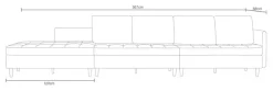 Dorel Home Wohnlandschaft »LINDHUS, Cord, Modulsofa, verschiedene Stellvarianten« Breite als U-Form (254cm) mit Verbindern fixierbar, Recamiere,Stauraum