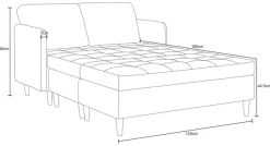 Dorel Home Wohnlandschaft »LINDHUS, Cord, Modulsofa, verschiedene Stellvarianten« Breite als U-Form (254cm) mit Verbindern fixierbar, Recamiere,Stauraum