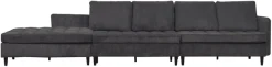 Dorel Home Wohnlandschaft »LINDHUS, Cord, Modulsofa, verschiedene Stellvarianten« Breite als U-Form (254cm) mit Verbindern fixierbar, Recamiere,Stauraum
