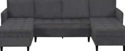Dorel Home Wohnlandschaft »LINDHUS, Cord, Modulsofa, verschiedene Stellvarianten« Breite als U-Form (254cm) mit Verbindern fixierbar, Recamiere,Stauraum