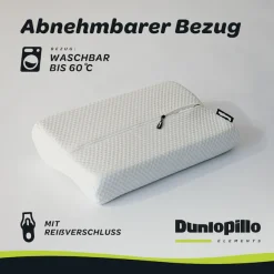 Dunlopillo Nackenstützkissen »Home, Nackenstützkissen aus Viskoschaum 30x50 cm« Füllung: 100% Polyurethan 1 Stk. tlg. entlastet die Wirbelsäule, allergikergeeignet (Hausstauballergiker)