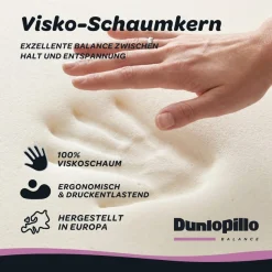 Dunlopillo Nackenstützkissen »Climate Control, NEUHEIT, in 40cm x 60cm x 13cm, Made in EU« Füllung: Viskoschaum 1 Stk. tlg. Temperaturregulierendes Visko-Nackenstützkissen