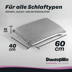 Dunlopillo Nackenstützkissen »Climate Control, NEUHEIT, in 40cm x 60cm x 13cm, Made in EU« Füllung: Viskoschaum 1 Stk. tlg. Temperaturregulierendes Visko-Nackenstützkissen