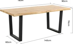 Duo Collection Baumkantentisch »Tisch Thea« Massives Kufengestell aus Metall, Belastbarkeit bis 100 kg