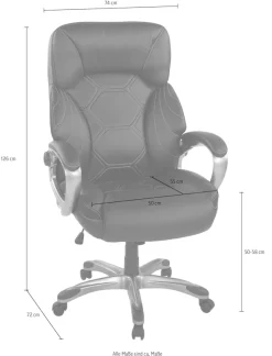 Duo Collection Chefsessel »Chefsessel Jesse XXL« () 1 Stk.Sitzhöhenverstellung, Wippmechanik, bis 150 kg belastbar